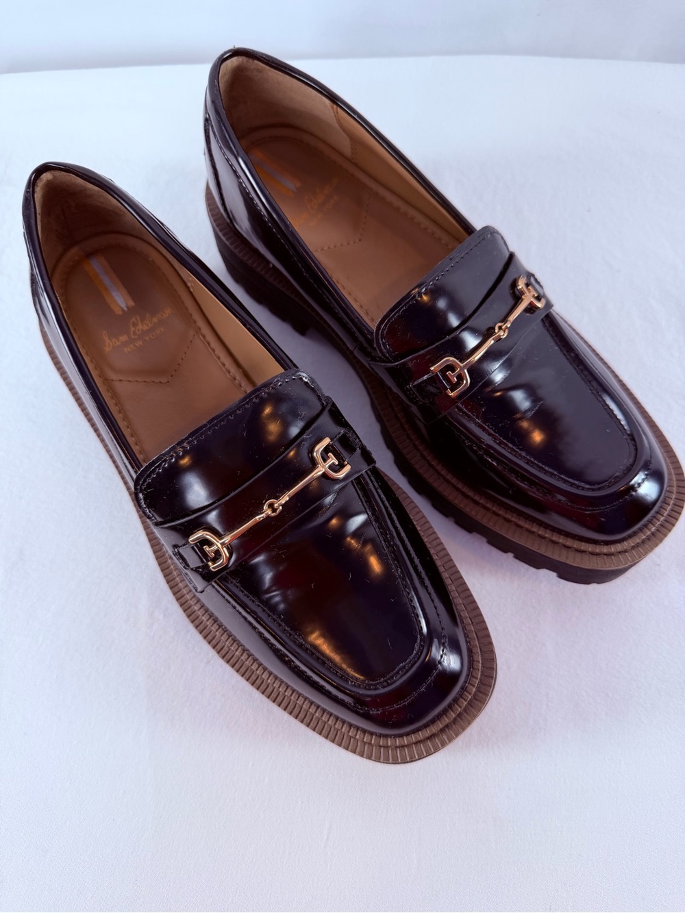 Sam Edelman Laurs Platform Lug Sole Horsebit Loafer in Black Size 7.5 - Picture 3 of 12